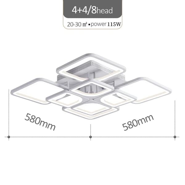 Moderne LED Loftkronelys, Dæmpbar, Smart Enhed,4+4