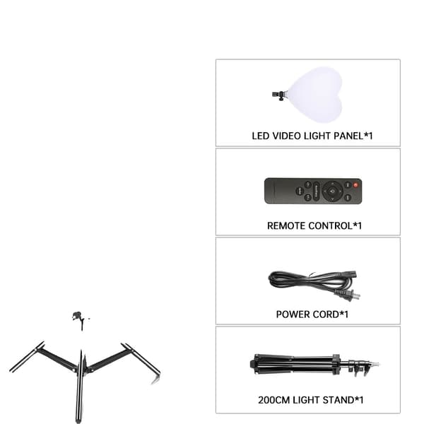 LED Videolampa, Justerbar färgtemperatur 2500k-8500k, 5-100 ljusstyrka,75W 200cm stativ