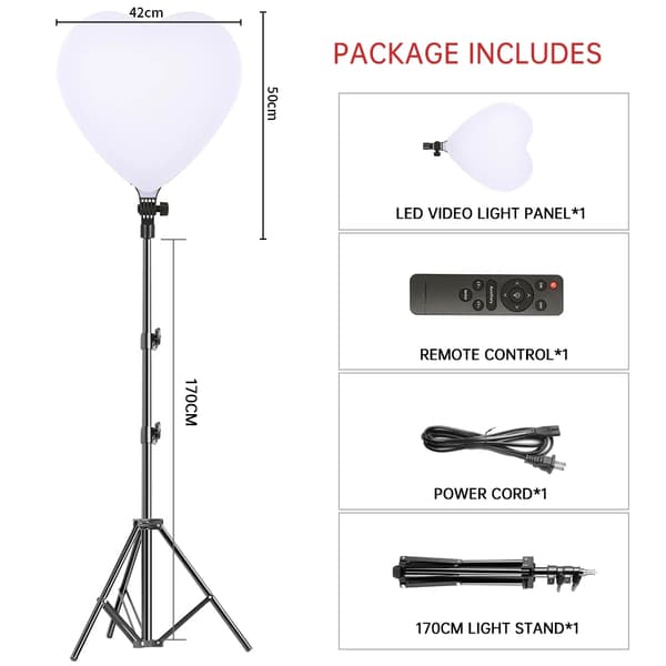 LED Video Lys, Justerbar 2500k-8500k Farvetemperatur, 5-100 Lysstyrke,75W 170cm stativ