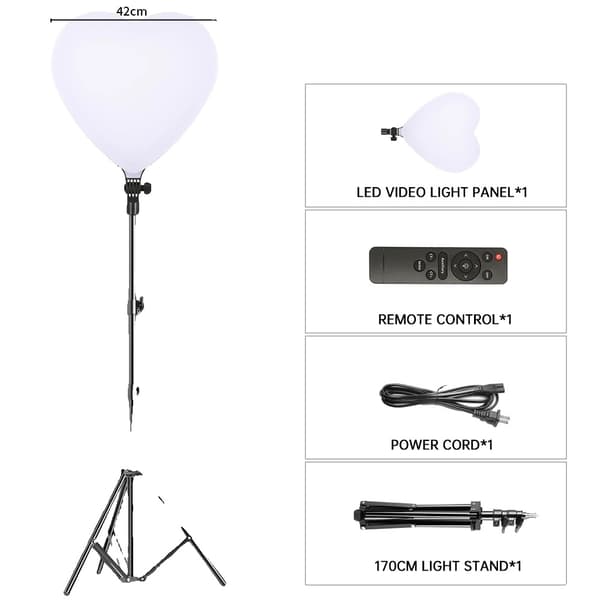 LED Video Lys, Justerbar 2500k-8500k Farvetemperatur, 5-100 Lysstyrke,75W 170cm stativ