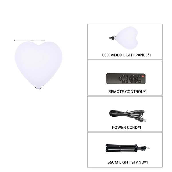 LED Videolampa, Justerbar färgtemperatur 2500k-8500k, 5-100 ljusstyrka,75W 55cm stativ
