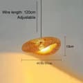 Miniatyrbillede 2 af 2: Bambus Håndvævet Pendel Lys, Energi Effektiv LED, Justerbar Højde,Ingen pære, 40 cm