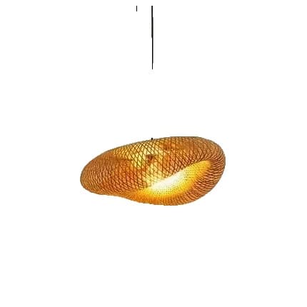 Bambus Håndvævet Pendel Lys, Energi Effektiv LED, Justerbar Højde,Ingen pære, 40 cm