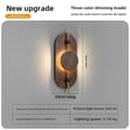 Miniatyrbillede 2 af 2: Minimalist Væglampe, Tre-Farvet Dæmpning, Holdbart Jern- og Trædesign,A, 220V