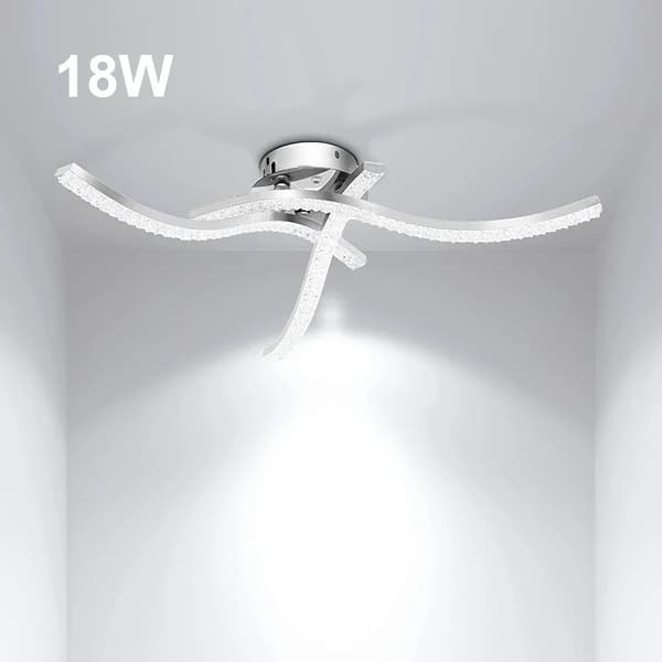 LED Taklampa, Modern Böjd Design, 3 Ljus Källor,18W
