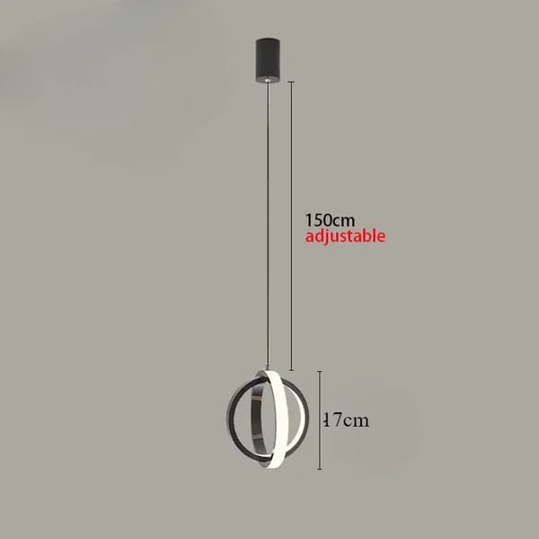 LED Pendellampe, Moderne Design, Justerbar Højde,sort, Varm Hvid