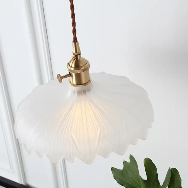 Japansk messing halvmåneformet glas lysekrone, justerbar højde, energieffektiv belysning,D 25 cm