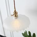 Miniatyrbillede 2 af 2: Japansk messing halvmåneformet glas lysekrone, justerbar højde, energieffektiv belysning,D 25 cm