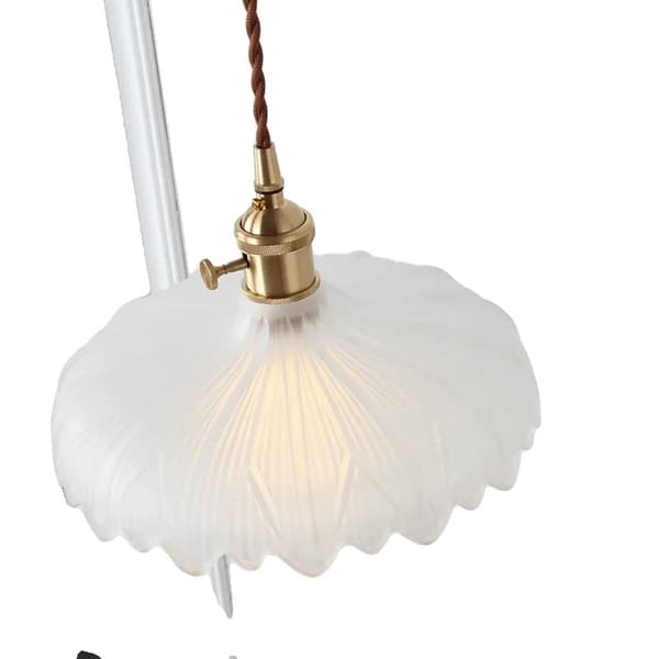 Japansk messing halvmåneformet glas lysekrone, justerbar højde, energieffektiv belysning,D 25 cm