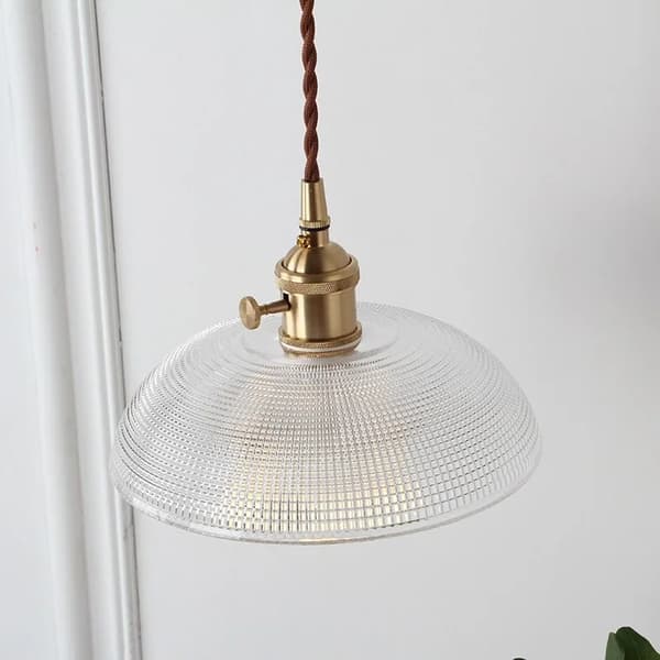 Japansk messing halvmåneformet glas lysekrone, justerbar højde, energieffektiv belysning,B 20 cm