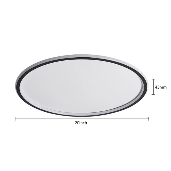 LED-kattovalaisin, himmennettävä, kaukosäätimellä, 20 tuumaa,Selkeä