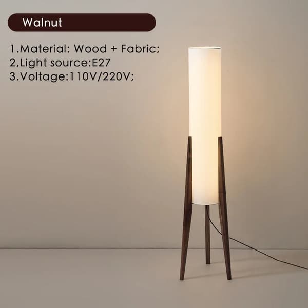 Træ Gulvlampe, E27 Lyskilde, 11-15W Wattstyrke,valnød, Varm hvid, EU-stik