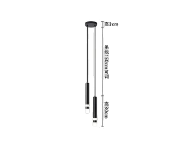 Indendørs LED Pendellampe, Justerbar Kabellængde, Moderne Minimalistisk Stil,Tricolor dæmpning, Dobbelt-hovedet A