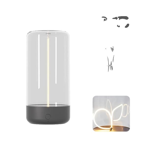 Minimalistisk Skrivebordslampe, Genopladelig, Fleksible Lysstyrke Muligheder,Grå