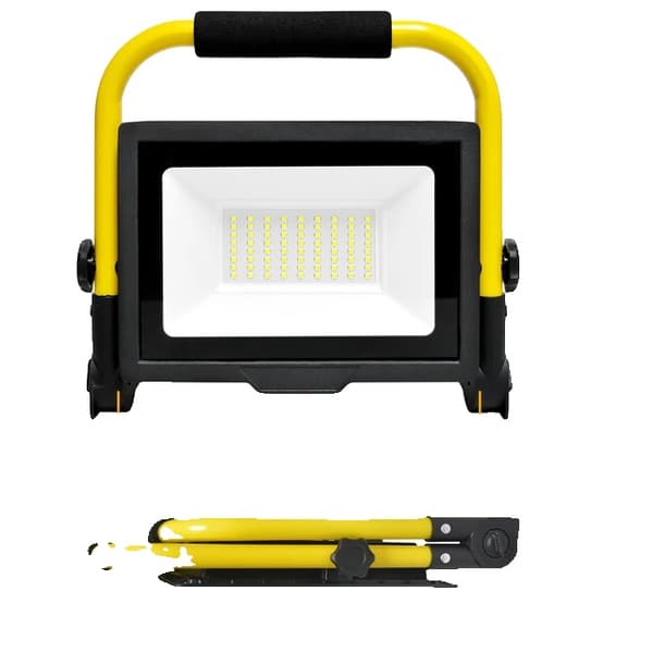 Kannettava LED-työvalo, 6000K LED, säädettävä tulvavalo, 50W kannettava valaisin, 5000K-6000K, EU-liitin