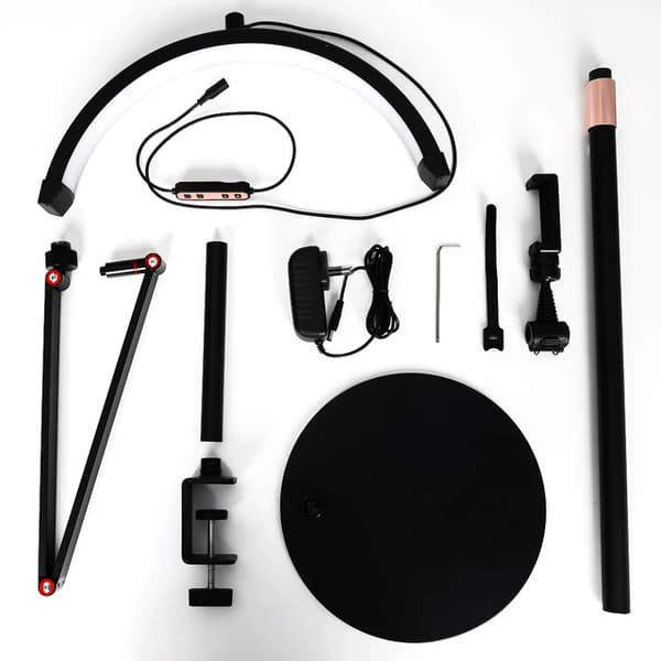 Gulvlampe, foldbart design, justerbar lysstyrke, SORT, EU STIK