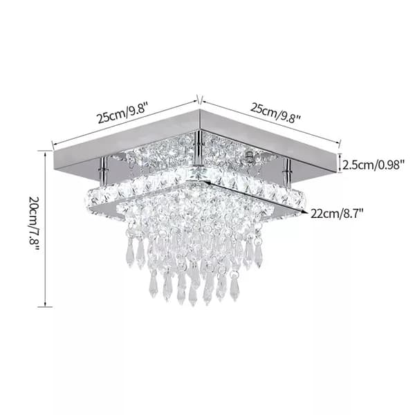 Loftlys, Indbygget Design, Rustfrit Stål Armatur, F25 25CM, Kold Hvid