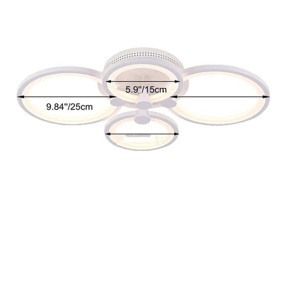 Loftlampe, Nordisk Design, Fjernbetjening Drift, B 4 hoveder, kold hvid