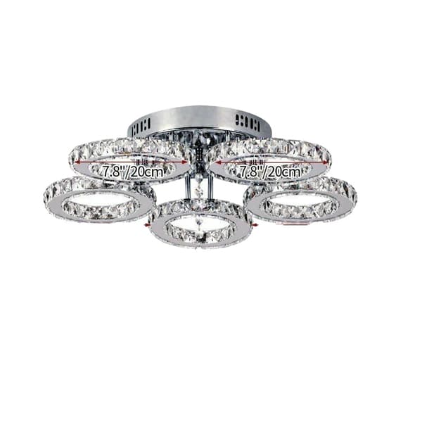 Krystal lysekroner, LED-belysning, moderne design, 5 Ringe 50W, Varm Hvid