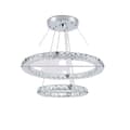 Pikkukuva 1 / 2: Moderni LED-kristallikattokruunu, 50x30cm ruostumaton teräs, energiatehokas,2Renkaat 50x30cm, vaihdettavat