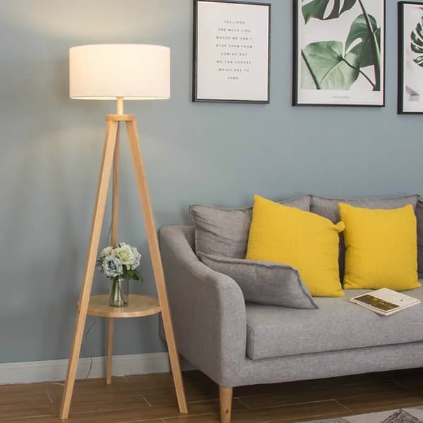 Gulvlampe, LED-pærer inkluderet, knapafbryder, minimalistisk design,12 watt varmt lys, A