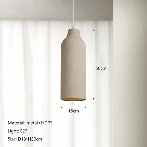 Wabi Sabi Pendelampe, E27 Pærebase, Stilfuldt Design,B-D18 H50cm, 3 farver lys