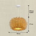 Miniatyrbillede 2 af 2: Bambusvævet Rattan Kunstlampe, Ledning Pendel, Legeringsmateriale, e27 Sokkeltype,Varmt lys, dia50cm træfarve
