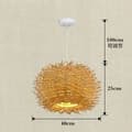 Miniatyrbillede 2 af 2: Bambusvævet Rattan Kunstlampe, Ledning Pendel, Legeringsmateriale, e27 Sokkeltype,Neutral lys, dia40cm træfarve