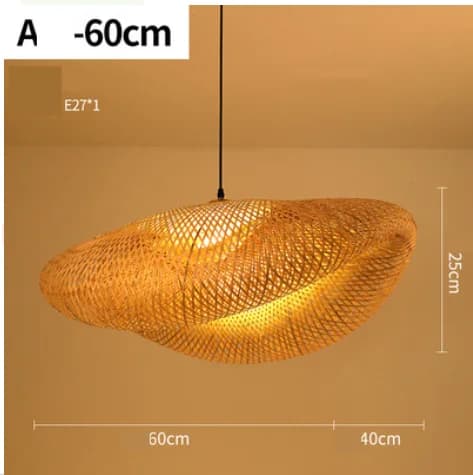 Hängande Krona, Bambumaterial och Trä, Japansk Stil, Ej Dimmbar,Ingen lampa, Dia 60CM