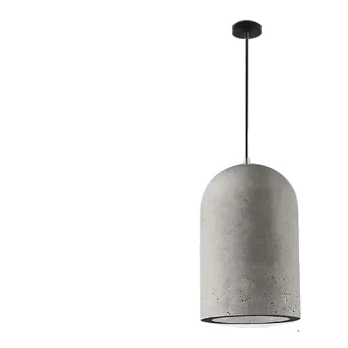 Rustik Pendellampe, Cement Lampskærm, Justerbar Højde, E27 Lampesokkel,Varm Hvid, Stor 28x13.5cm