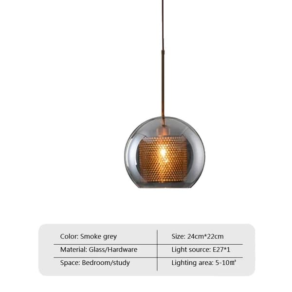 Pendellampa, Glasmaterial, E27 Ljuskälla,B-25cm, Varmt ljus