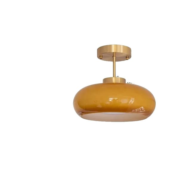 Pendellampe, nordisk moderne stil, jern- og glasmateriale, justerbar ledning,10W(Max100W), Orange-F