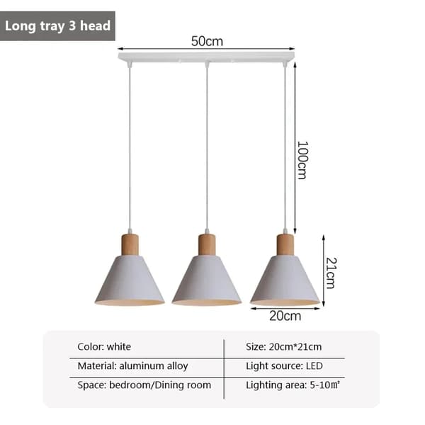 Nordiske Pendellamper, LED, 3 Hoveder, Moderne Stil,Hvid3Plong plade, Med lysstofrør