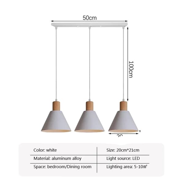 Nordiske Pendellamper, LED, 3 Hoveder, Moderne Stil,Hvid3Plong plade, Med lysstofrør