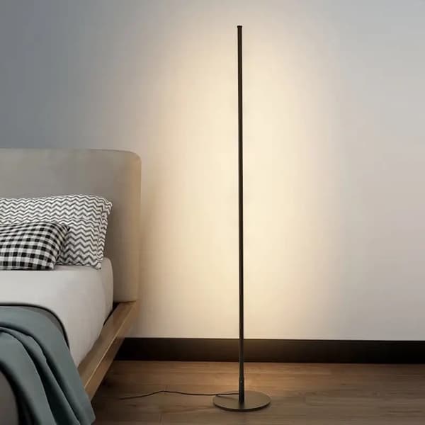Gulvlampe, LED lyskilde, sort 150 cm,sort 150cm, Hvid lys, EU stik 220v