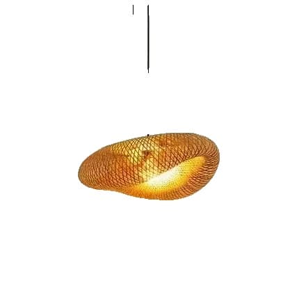 Bambu Käsin Kudottu Riippuvalaisin, Säädettävä Korkeus, Energiatehokas, Johdolla Varustettu Riippuvalaisin,60cm, EI Lamppu
