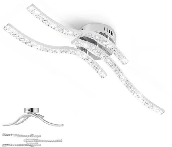 Kattovalaisin, 3/4 nauha aalto muotoilu, mitat 10,5 cm x 53 cm x 9 cm,E, Valkoinen valo 5500K