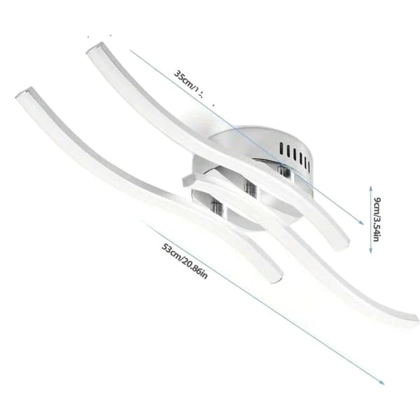 Kattovalaisin, 3/4 nauha aalto muotoilu, mitat 10,5 cm x 53 cm x 9 cm,D, Valkoinen valo 5500K