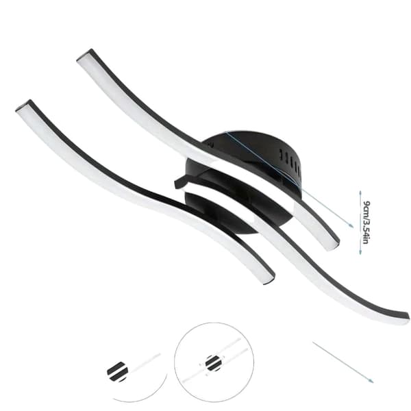 Kattovalaisin, 3/4 nauha aalto muotoilu, mitat 10,5 cm x 53 cm x 9 cm,B, Valkoinen valo 5500K