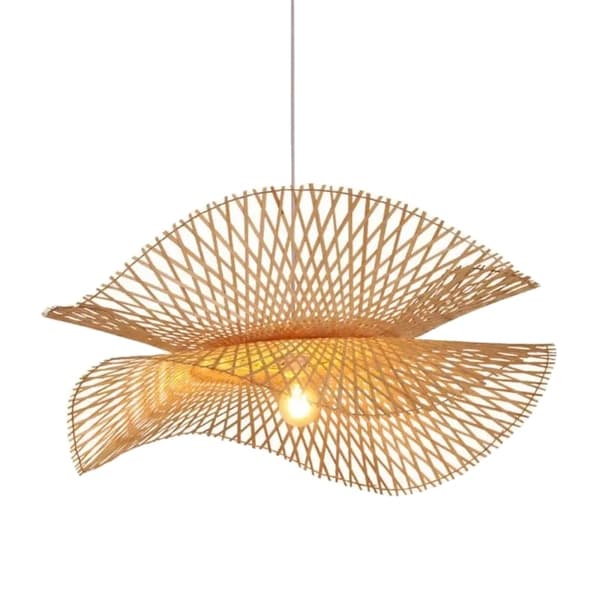 Pendellampa, Dubbel Lager Rördesign, Miljövänligt Material,Ingen lampa, D55CM