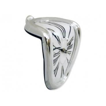 Klocka - Silver - Smältande Effekt - 3D - Asymmetrisk - Nutida - Design