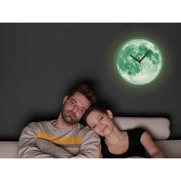 Månklockan lyser i den fluorescerande natten ovanliga design heminredning