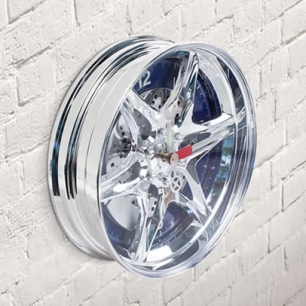 Väggklocka - Nej - Bilfälg - Blå LED - 27 cm - Inomhus - Vuxen