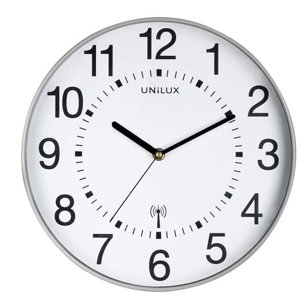 Klocka/Radiostyrd klocka WAVE 30 cm Silver