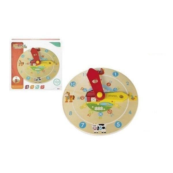 Utbildningsklocka - Montessori - Djur - 18 cm - Trä - 3+ År