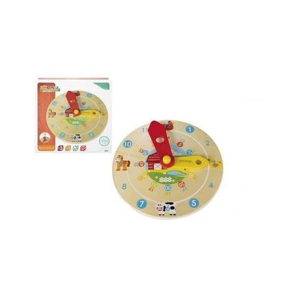 Utbildningsklocka - Montessori - Djur - 18 cm - Trä - 3+ År