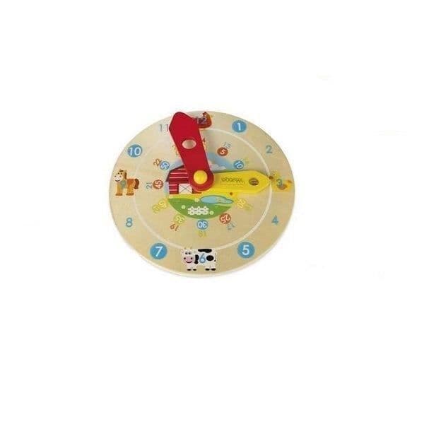 Utbildningsklocka - Montessori - Djur - 18 cm - Trä - 3+ År