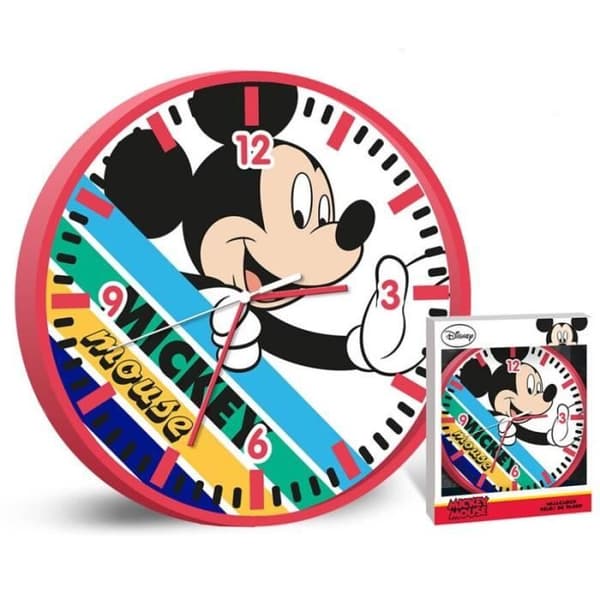 Väggklocka - Disney - Musse - 25 cm - Röd - Barn