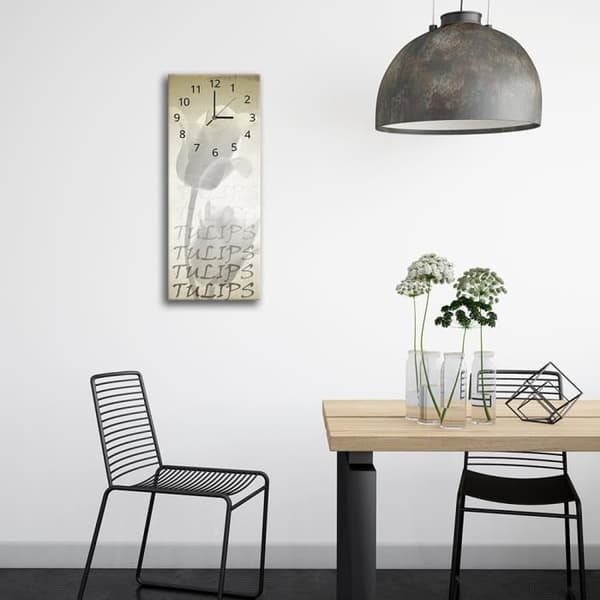 Legendarte - Vit Tulpan Väggklocka cm. 30x90