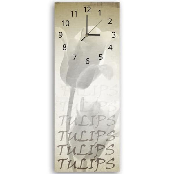Legendarte - Vit Tulpan Väggklocka cm. 30x90